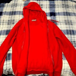 Mens Red Zip-Up sweater